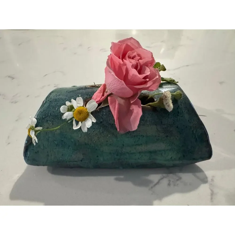 Pottery Pillow Bud Vase Ikebana